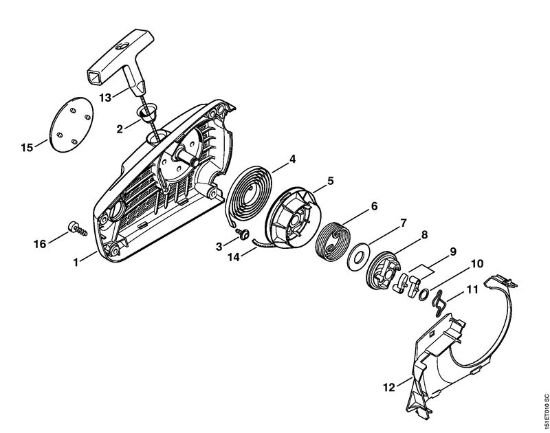 Rewind starter ErgoStart/Easy2Start Gasoline chain saws (MS) MS 192 TC-E Stihl