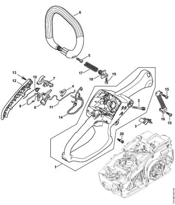 Handle housing Gasoline chain saws (MS) MS 193 C-E Stihl