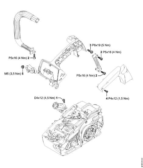Tightening torques Gasoline chain saws (MS) MS 193 T Stihl