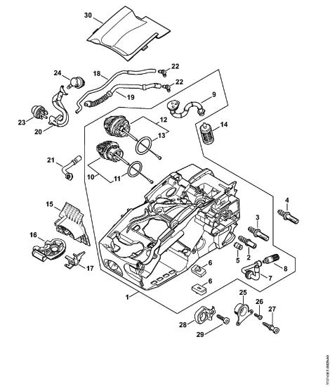Motor housing Gasoline chain saws (MS) MS 194 C-E Stihl