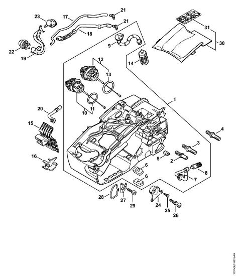 Motor housing Gasoline chain saws (MS) MS 194 TC-E Stihl