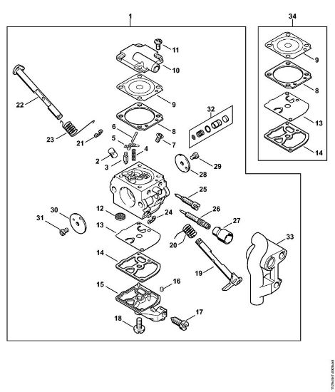 Carburetor C1Q-S129 Japan Gasoline chain saws (MS) MS 200 Stihl