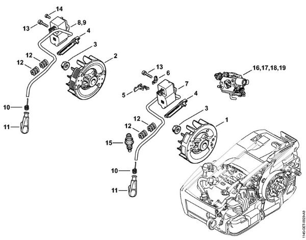 Ignition system Gasoline chain saws (MS) MS 201 Stihl