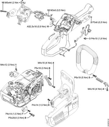 Tightening torques Gasoline chain saws (MS) MS 201 Stihl