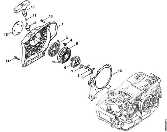 Rewind starter ErgoStart/Easy2Start Gasoline chain saws (MS) MS 201 C-EM Stihl