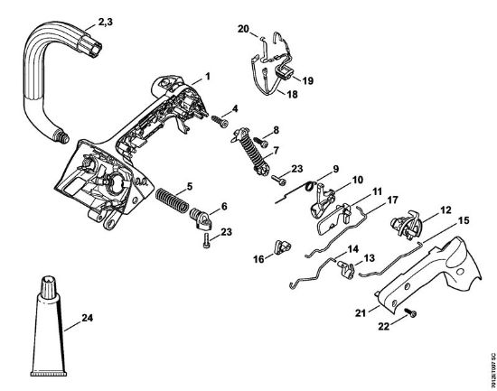 Handle housing, Handlebar Gasoline chain saws (MS) MS 201 T Stihl