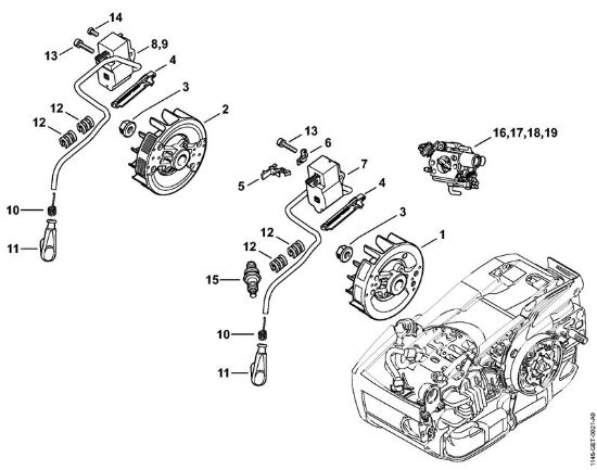 Ignition system Gasoline chain saws (MS) MS 201 T Stihl