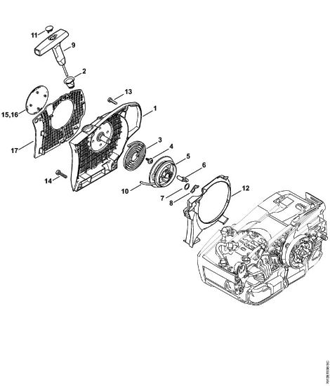 Rewind starter Gasoline chain saws (MS) MS 201 T Stihl