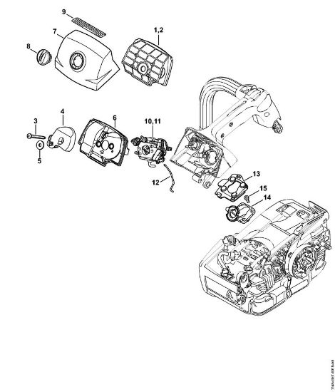 Air filter, Carburetor box cover M-Tronic Gasoline chain saws (MS) MS 201 TC-M Stihl