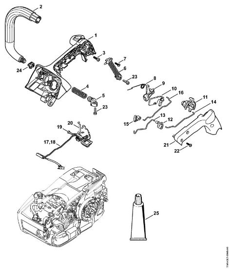 Handle housing, Handlebar M-Tronic Gasoline chain saws (MS) MS 201 TC-M Stihl