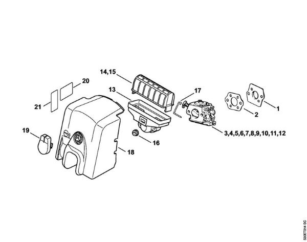 Air filter Gasoline chain saws (MS) MS 210 Stihl