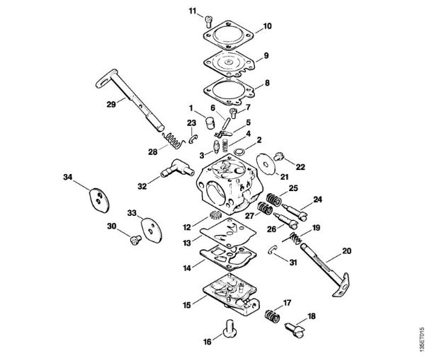 Carburetor WT-215, WT-286 Gasoline chain saws (MS) MS 210 Stihl