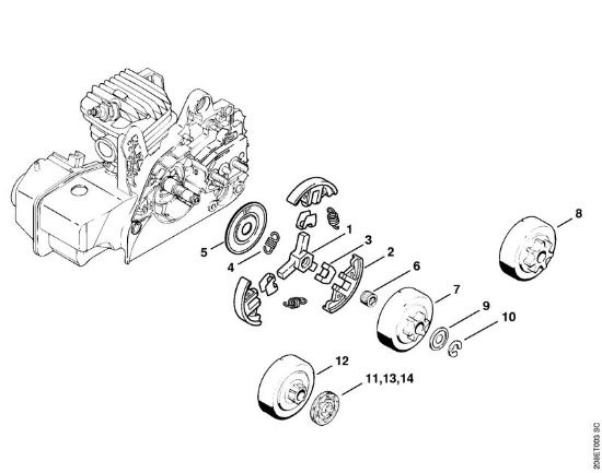 Clutch Gasoline chain saws (MS) MS 210 C-B Stihl