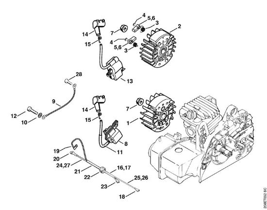 Ignition system Gasoline chain saws (MS) MS 210 C-B Stihl