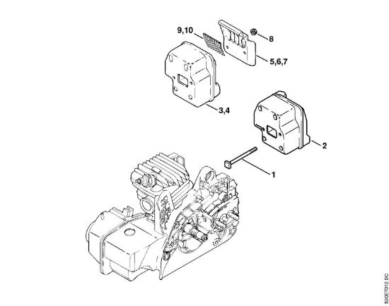 Muffler Gasoline chain saws (MS) MS 210 C-B Stihl