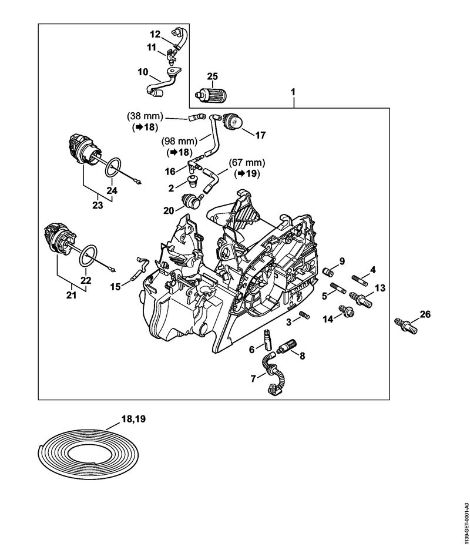 Engine housing ErgoStart/Easy2Start Gasoline chain saws (MS) MS 211 C-BE Stihl