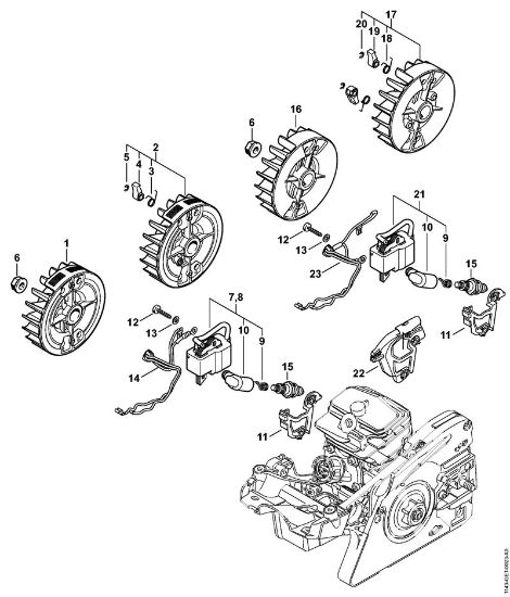 Ignition system, Wiring harness Gasoline chain saws (MS) MS 231 Stihl