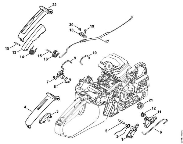 Throttle control Gasoline chain saws (MS) MS 231 C-BE Stihl