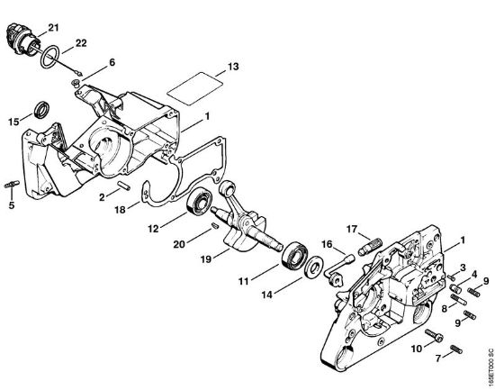 Crankcase Gasoline chain saws (MS) MS 240 Stihl