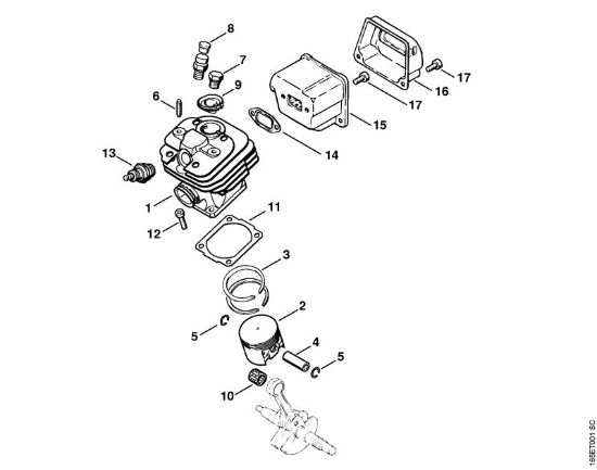 Cylinder Gasoline chain saws (MS) MS 240 Stihl