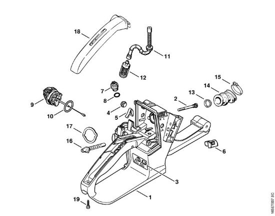 Tank housing Gasoline chain saws (MS) MS 240 Stihl
