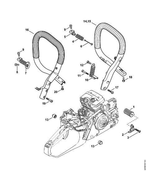 AV system, Handlebar Gasoline chain saws (MS) MS 241 C-M Stihl