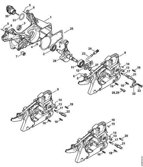 Crankcase Gasoline chain saws (MS) MS 241 C-MQ Stihl