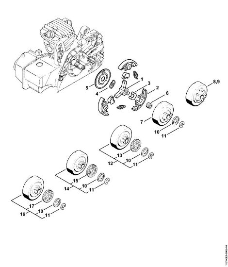 Clutch Gasoline chain saws (MS) MS 250 Stihl