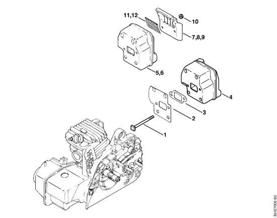 Muffler Gasoline chain saws (MS) MS 250 Stihl