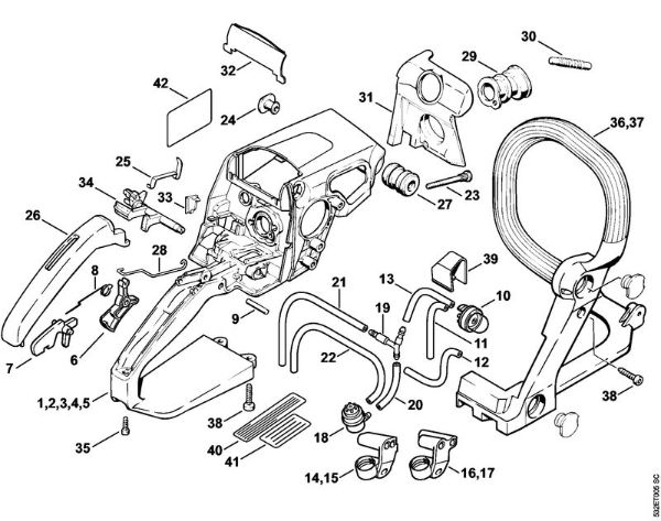 Handle housing Gasoline chain saws (MS) MS 250 C-B Stihl