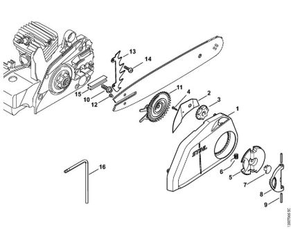 Quick chain tensioner Gasoline chain saws (MS) MS 250 C-B Stihl