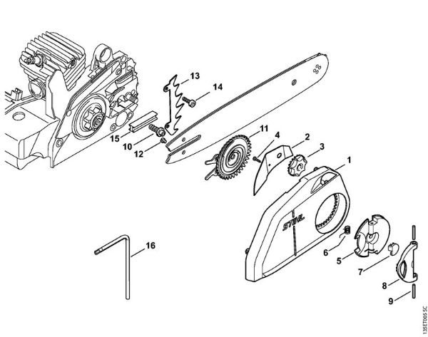 Quick chain tensioner Gasoline chain saws (MS) MS 250 C-B Stihl