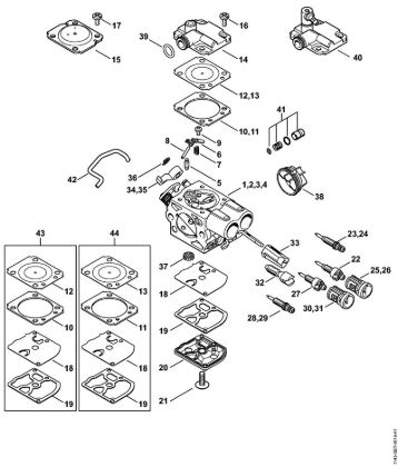 Carburetor Gasoline chain saws (MS) MS 251 Stihl
