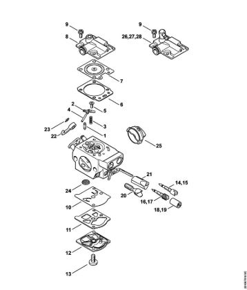 Carburetor WTF-2, WTF-4, WTF-8, WTF-9 (54.2013) Gasoline chain saws (MS) MS 251 Stihl