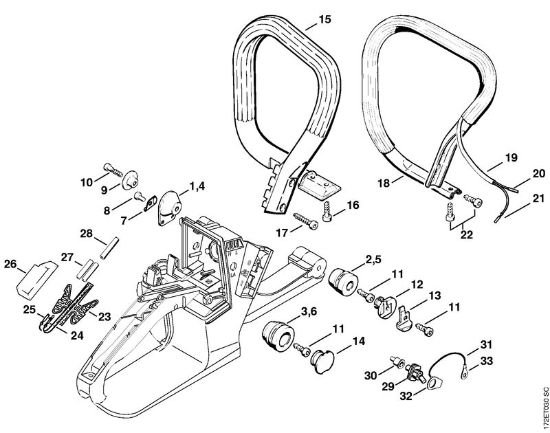 AV system, Handlebar Gasoline chain saws (MS) MS 260 C-B Stihl