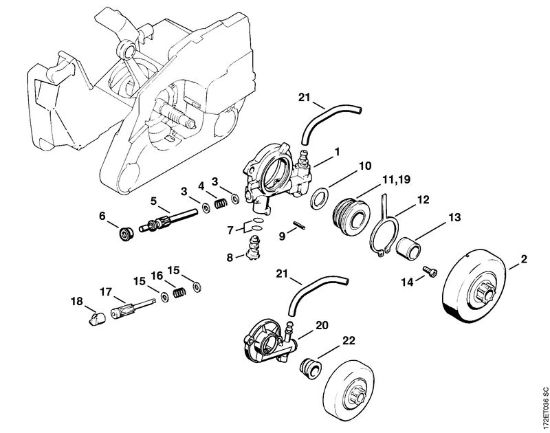 Oil pump Gasoline chain saws (MS) MS 260-D Stihl