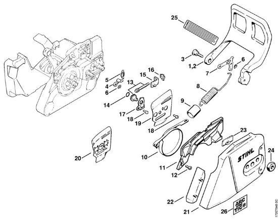 Chain brake Gasoline chain saws (MS) MS 260-N Stihl