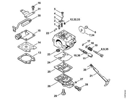Carburetor WTE-1, WTE-2, WTE-4, WTE-11 Gasoline chain saws (MS) MS 260-W Stihl