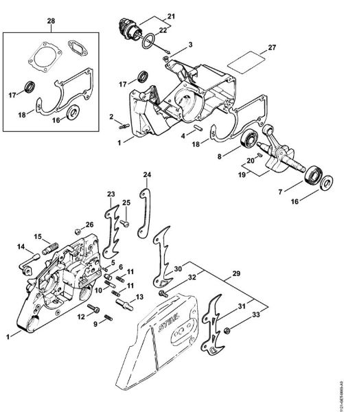 Crankcase Gasoline chain saws (MS) MS 260-W Stihl