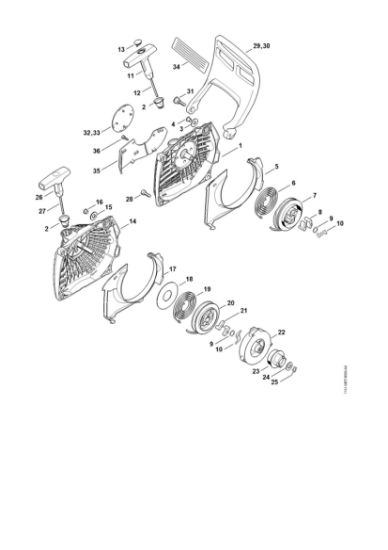 Picture of Rewind starter, Hand guard MS 261 C-M