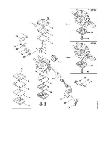 Picture of Carburetor 1141/40, 1141/44 MS 261 C-M VW