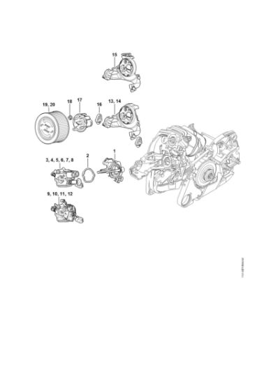 Picture of Carburetor bracket, Air filter MS 261 C-MQ
