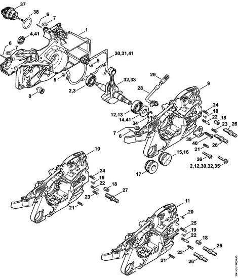 Crankcase Gasoline chain saws (MS) MS 261 C-MQ Stihl