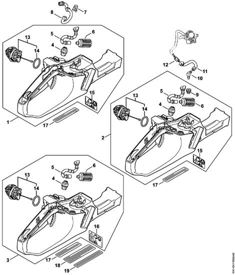 Tank housing Gasoline chain saws (MS) MS 261 C-Q Stihl