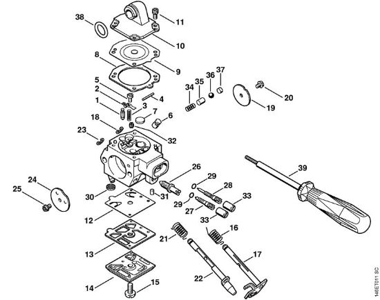 Carburetor HD-33 Gasoline chain saws (MS) MS 270 C-B Stihl