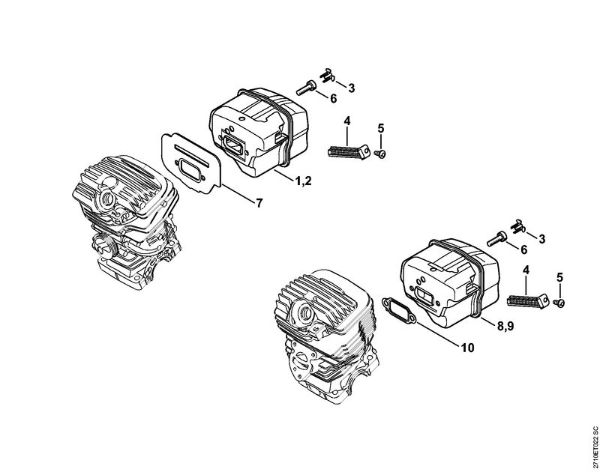 Muffler Gasoline chain saws (MS) MS 271 C-BE Stihl