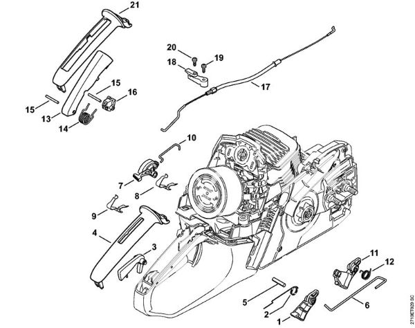 Throttle control Gasoline chain saws (MS) MS 271 C-BE Stihl