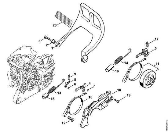 Chain brake Gasoline chain saws (MS) MS 280 Stihl