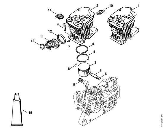 Cylinder MS 280 Gasoline chain saws (MS) MS 280 Stihl