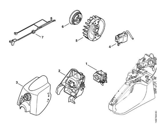 Ignition system (Intelligent Engine Management IEM) Gasoline chain saws (MS) MS 280 Stihl